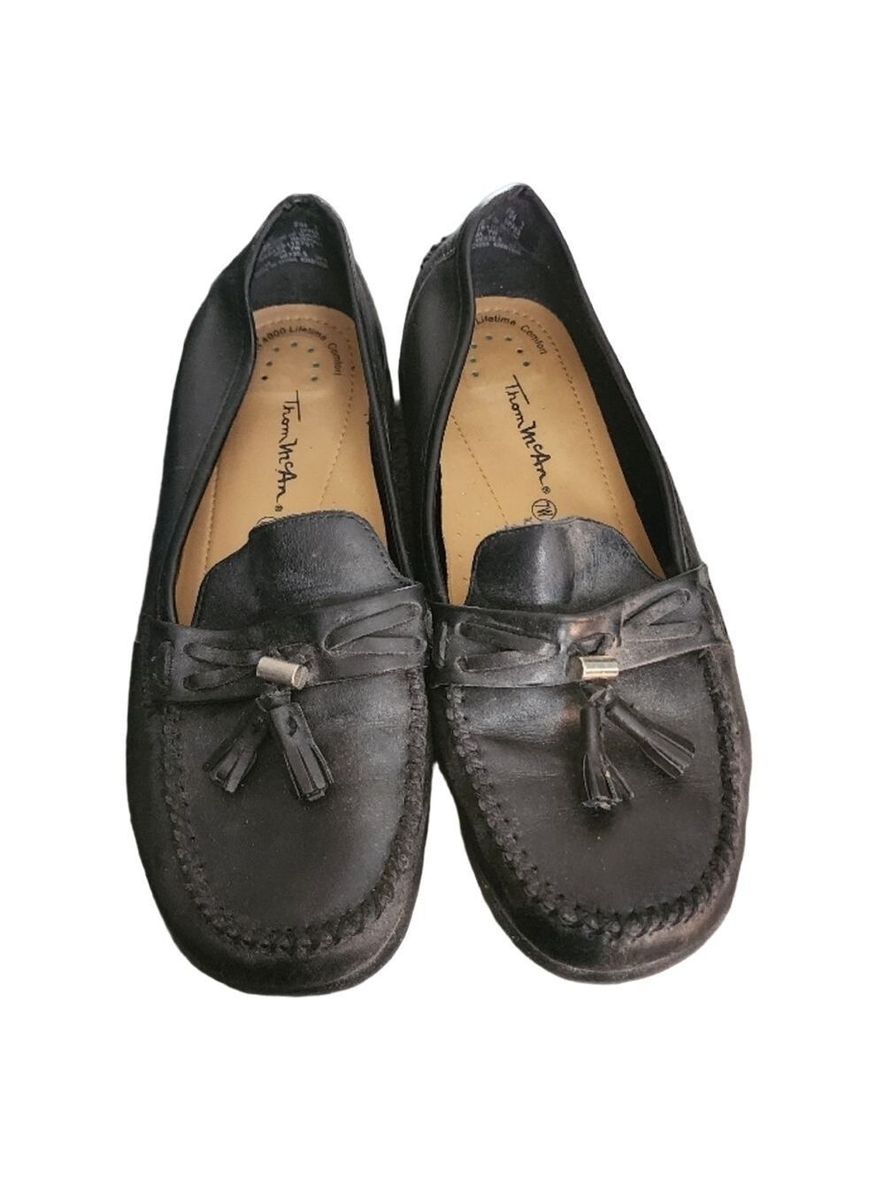 Thom McAn Black Leather Slip On Shoes